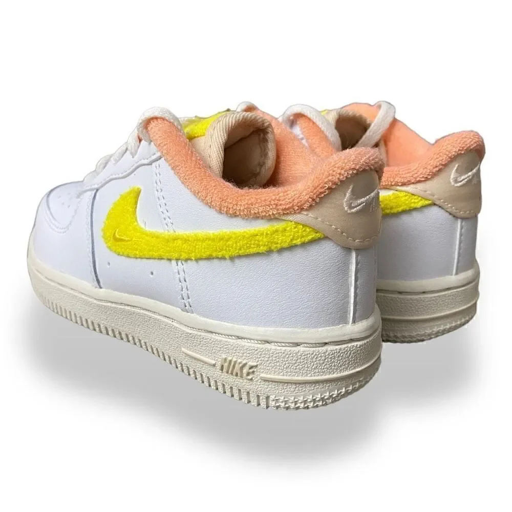 Nike Air Force 1 Toddler 5C White Yellow Strike-Phantom DV2200-100 New